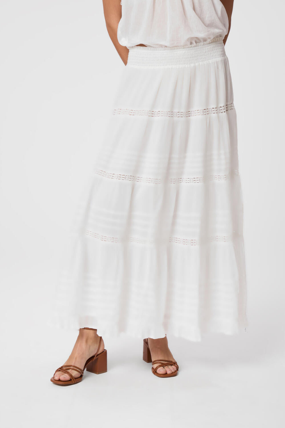 Felicia S Voile nederdel - hvid